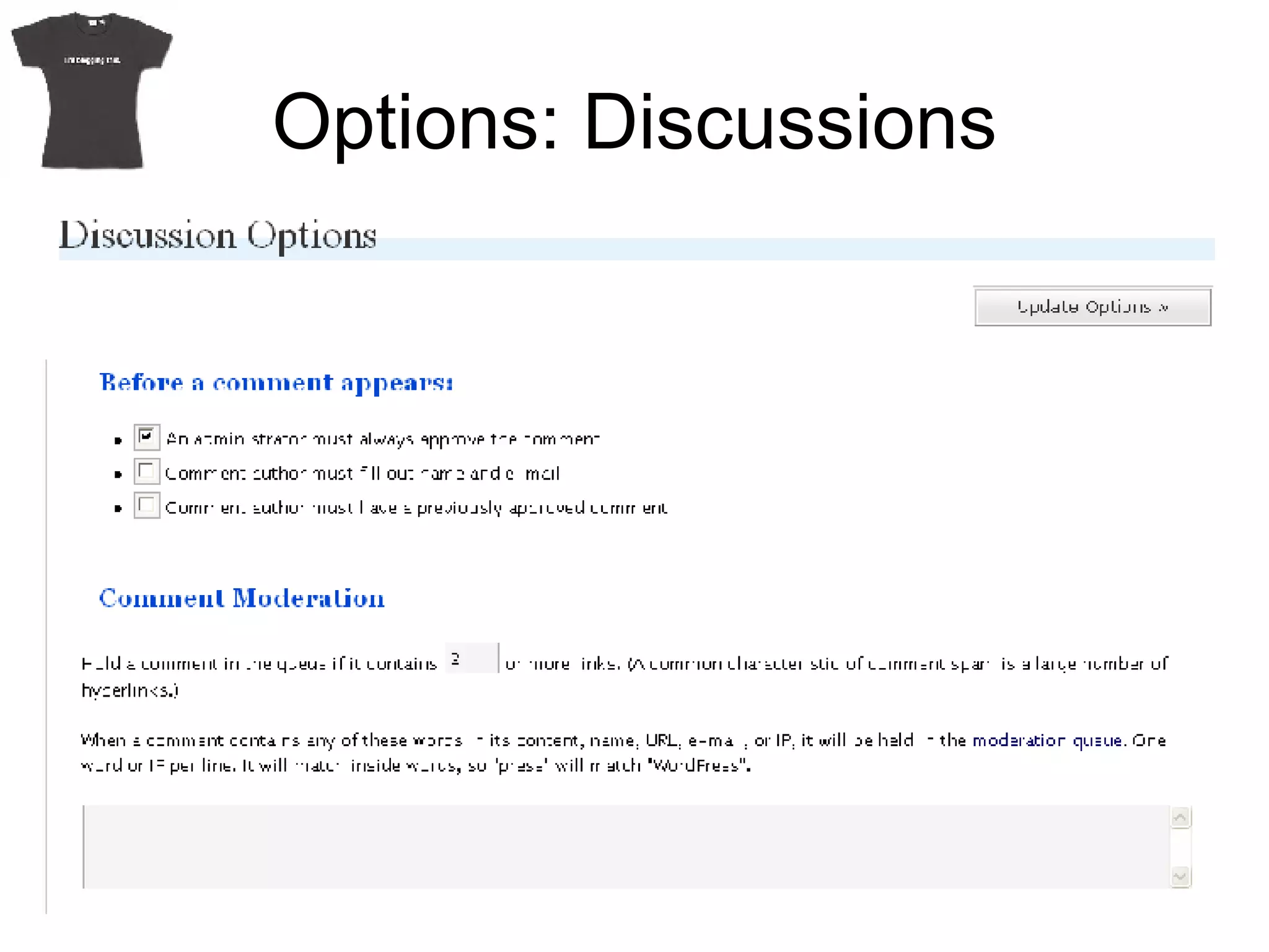 Options: Discussions 