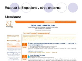 Rastrear la Blogosfera y otros entornos Menéame 