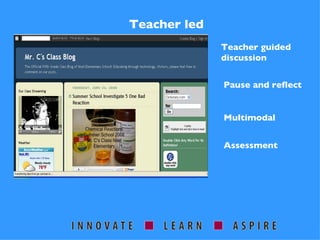 Teacher led Teacher guided discussion Pause and reflect Multimodal Assessment 