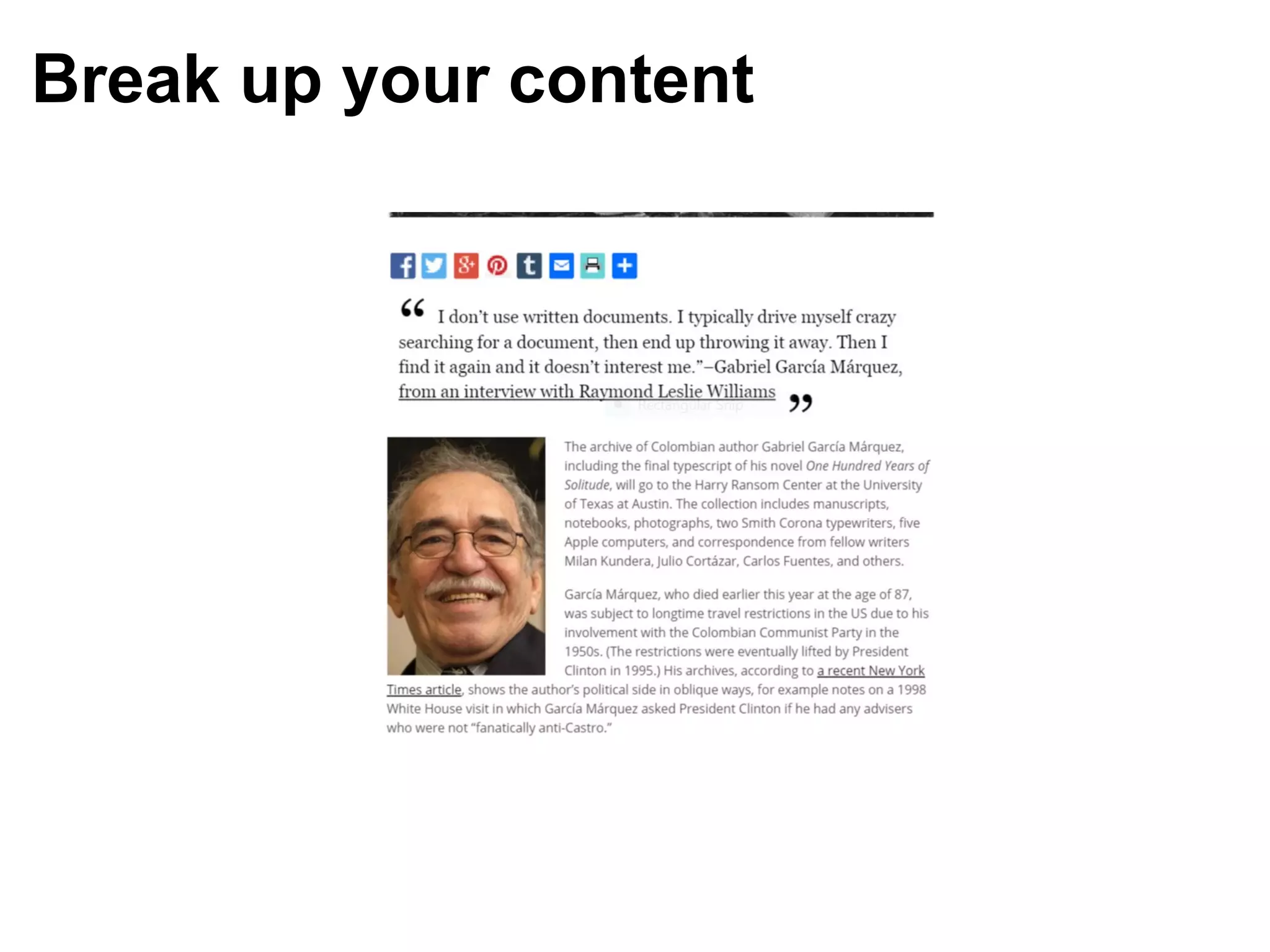 Break up your content
 
