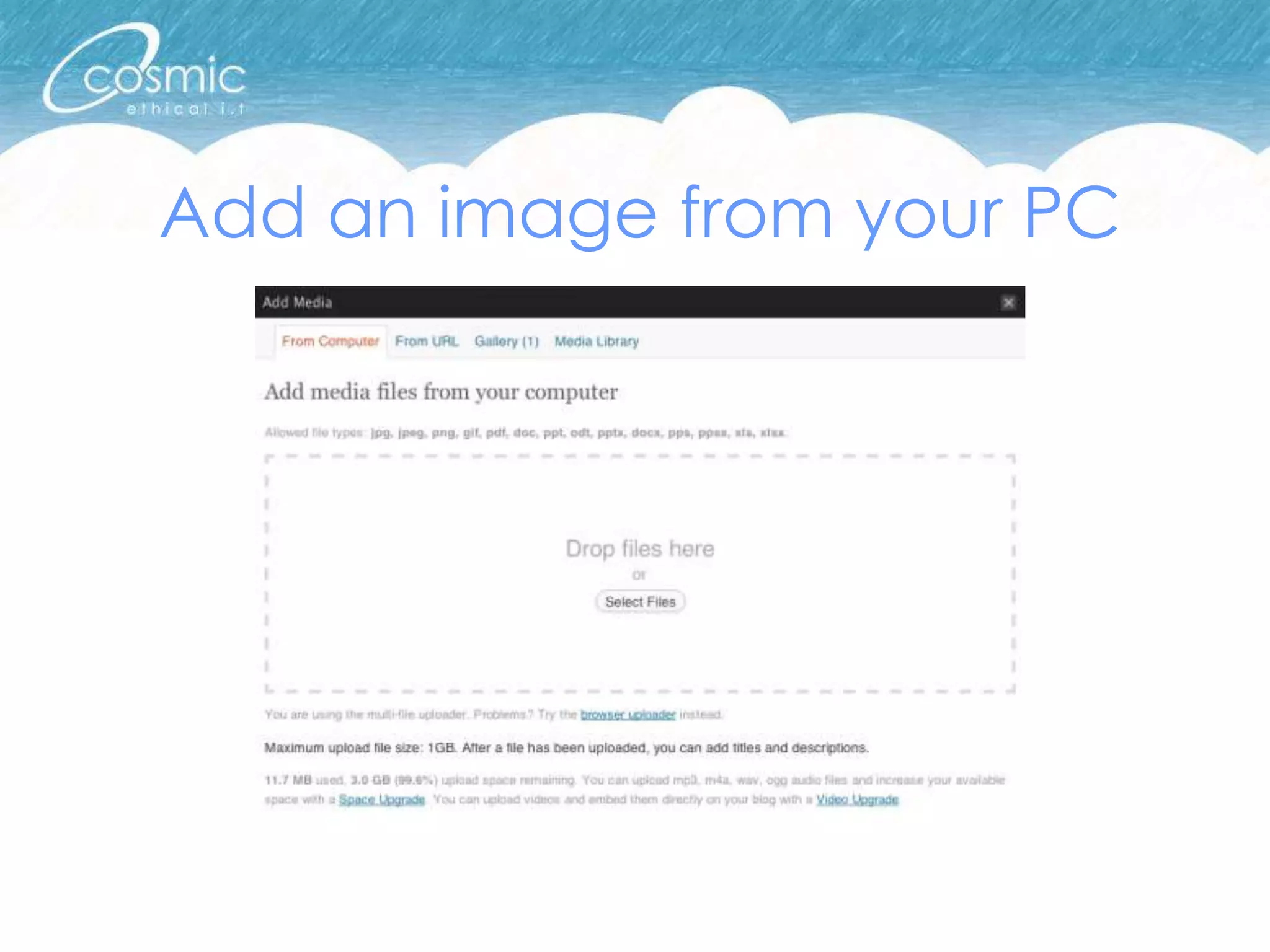 Add an image from your PC
 