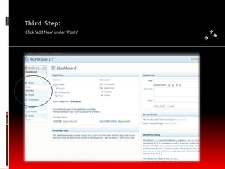 Third Step:Click ‘Add New’ under  ‘Posts’
