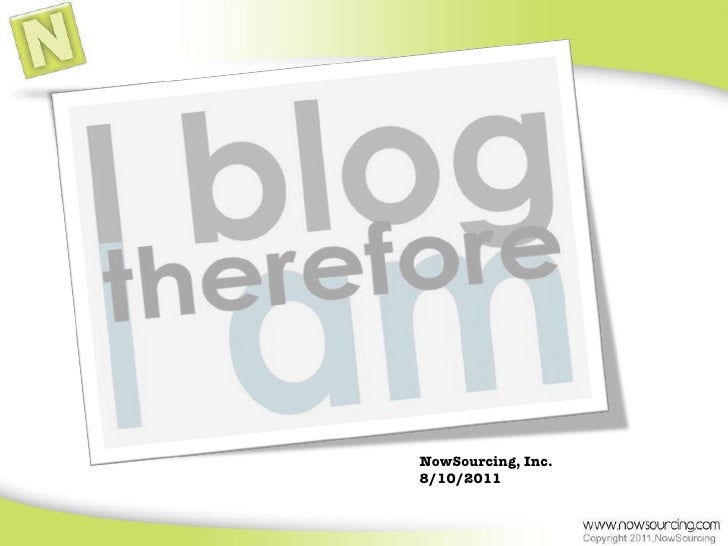 NowSourcing, Inc. 8/10/2011 