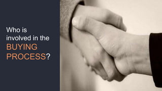 Who is
involved in the
BUYING
PROCESS?
 