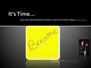 It’s Time…you can achieve great success in 30 mins twice a day (less once you are viral)Discover your REAL edge www.Warrior-Preneur.com @AnnEvanstonhttp://facebook.com/warriorpreneur