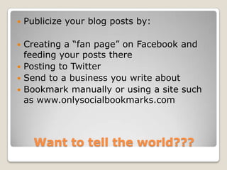 Blogging For Business