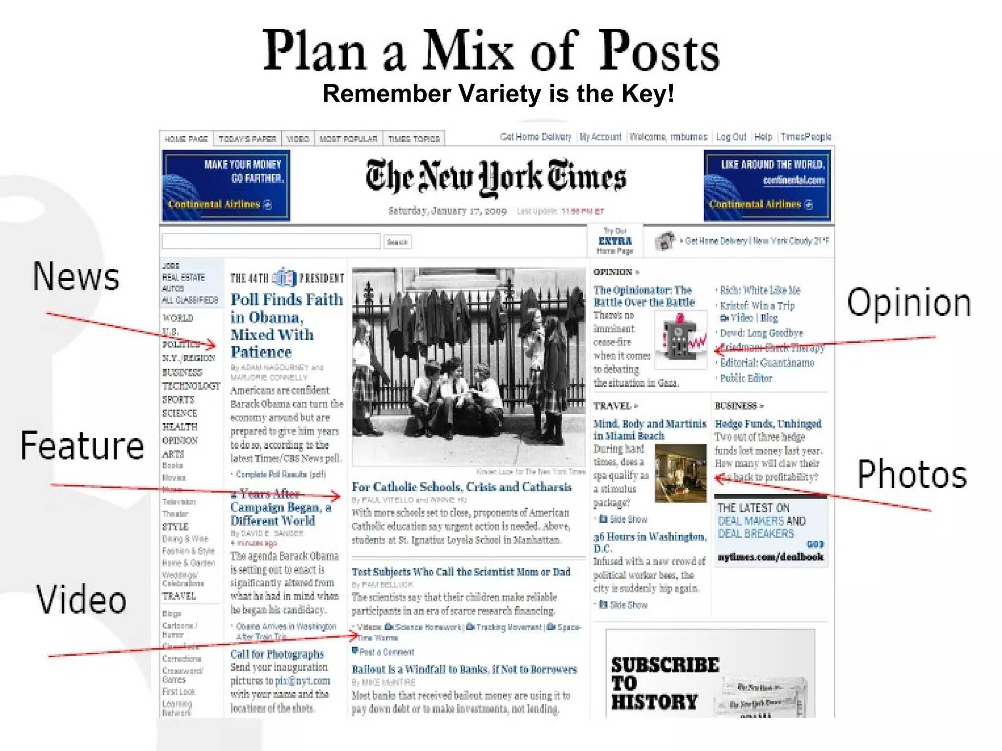 Remember Variety is the Key! 