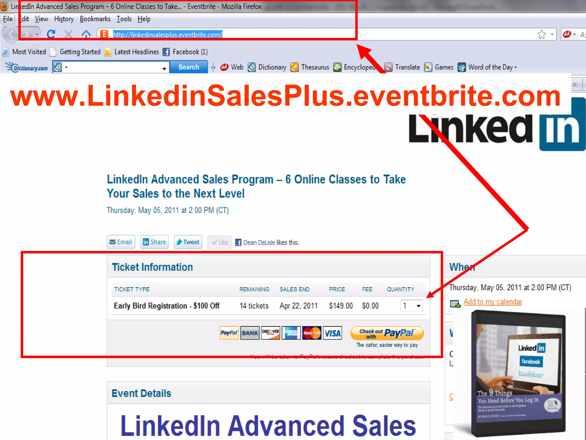 www.LinkedinSalesPlus.eventbrite.com 