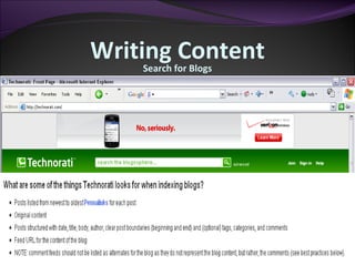 Search for Blogs Writing Content 