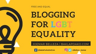 Blogging For LGBT Equality