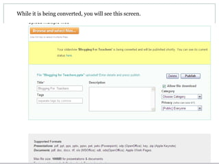 While it is being converted, you will see this screen.