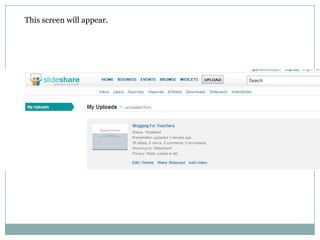 This screen will appear.