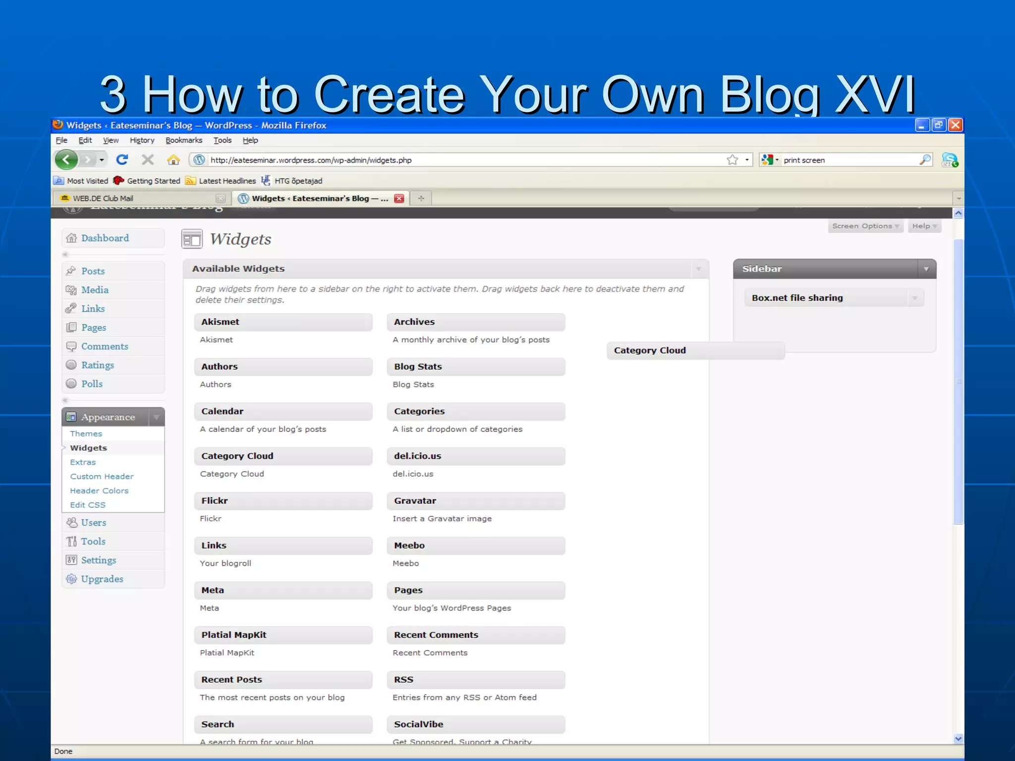 3 How to Create Your Own Blog XVI 