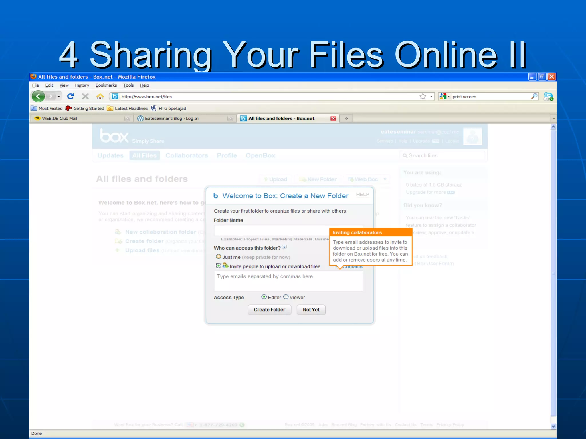 4 Sharing Your Files Online II 
