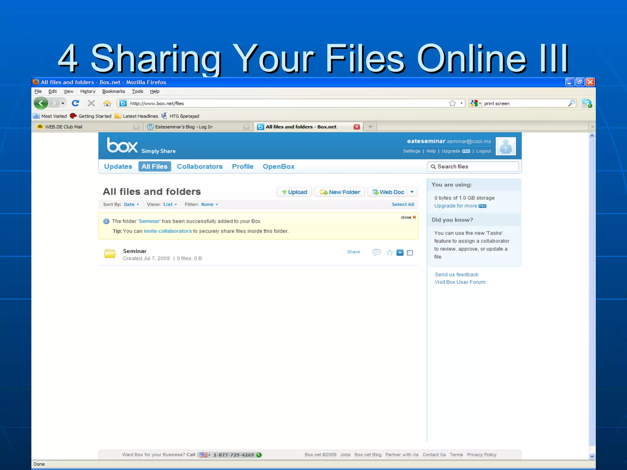 4 Sharing Your Files Online III 