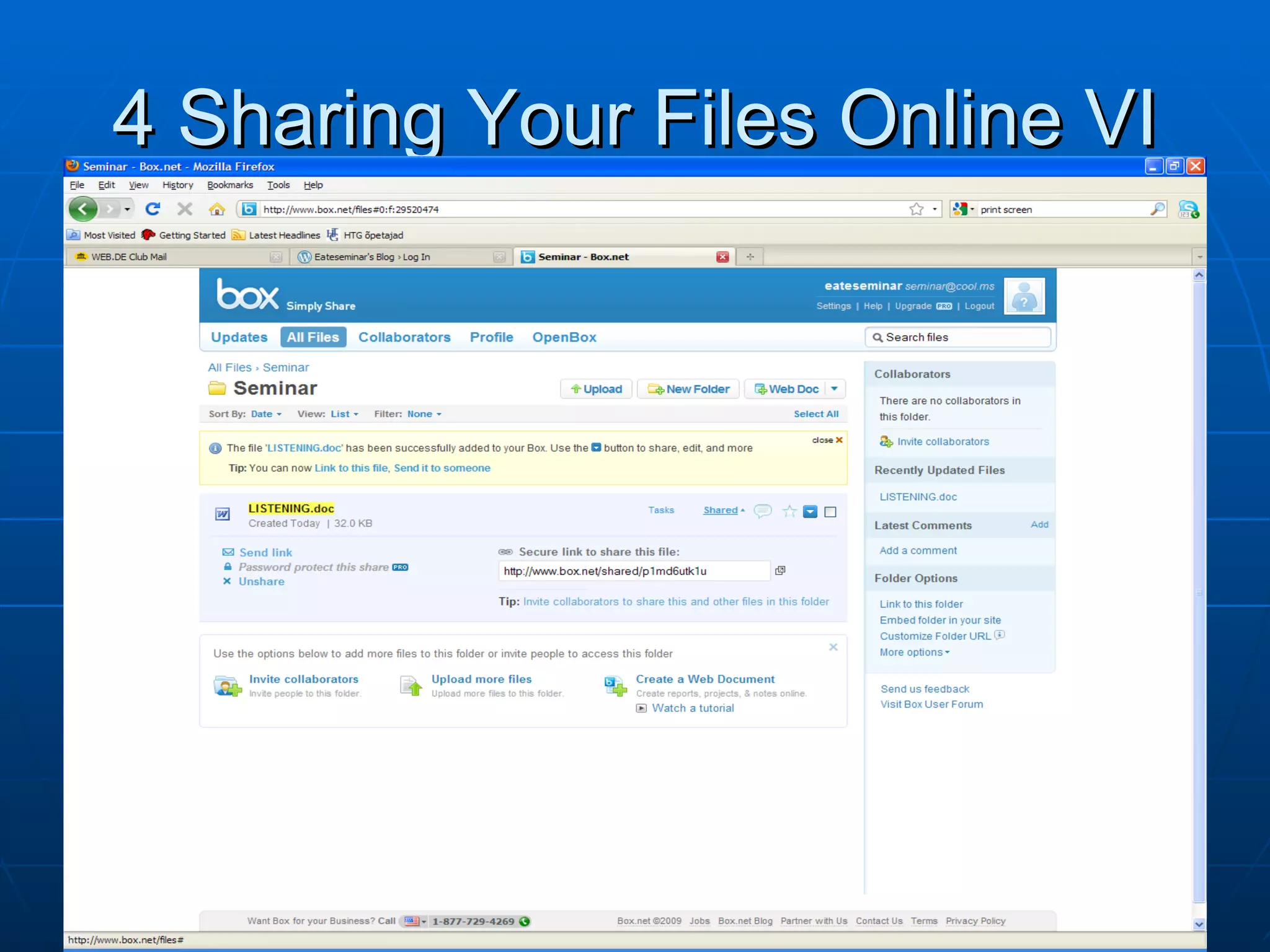4 Sharing Your Files Online VI 