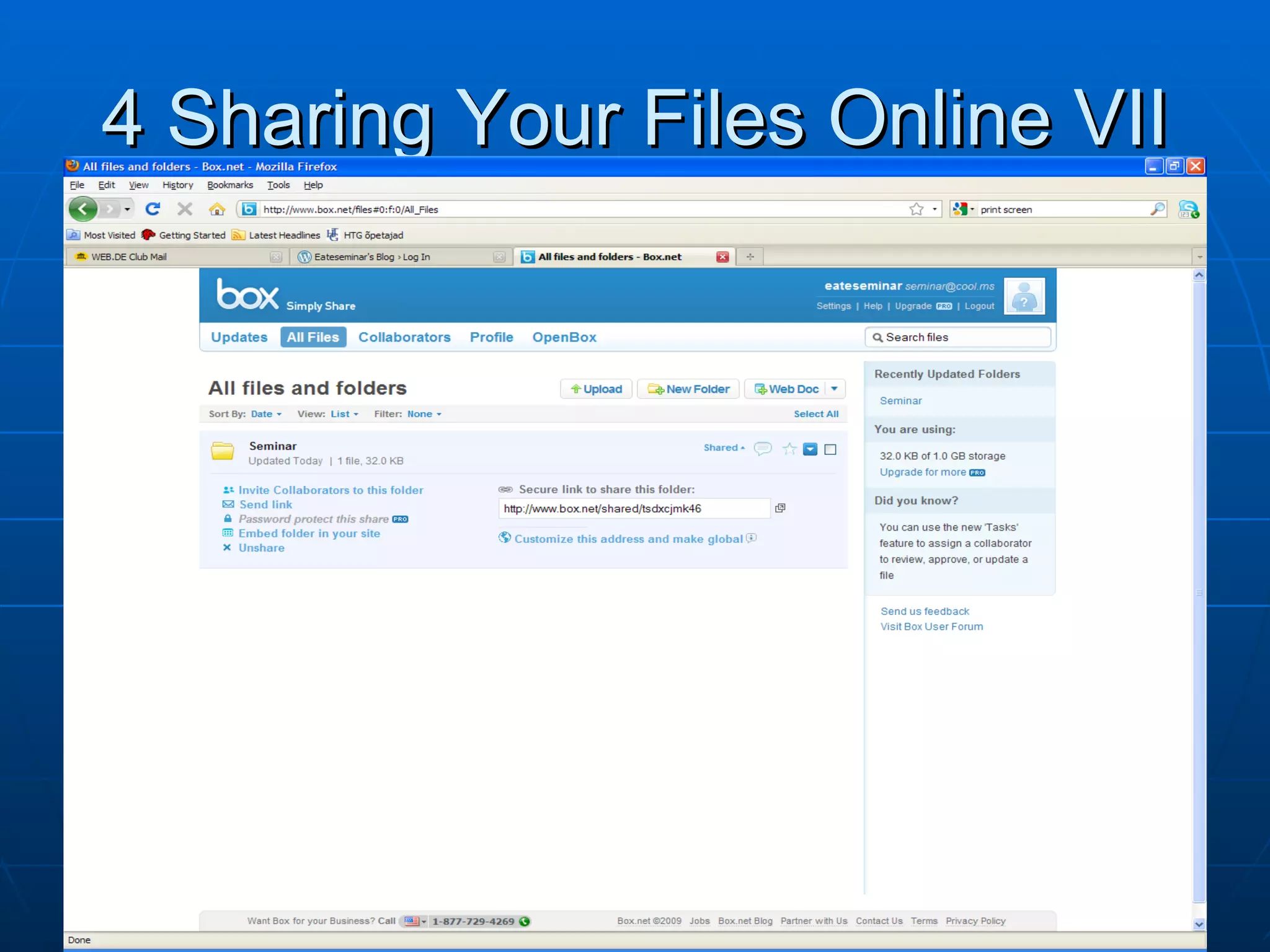 4 Sharing Your Files Online VII 