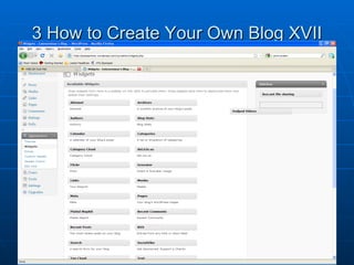 3 How to Create Your Own Blog XVII 