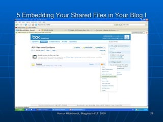 5 Embedding Your Shared Files in Your Blog I 