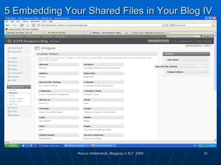 5 Embedding Your Shared Files in Your Blog I V 