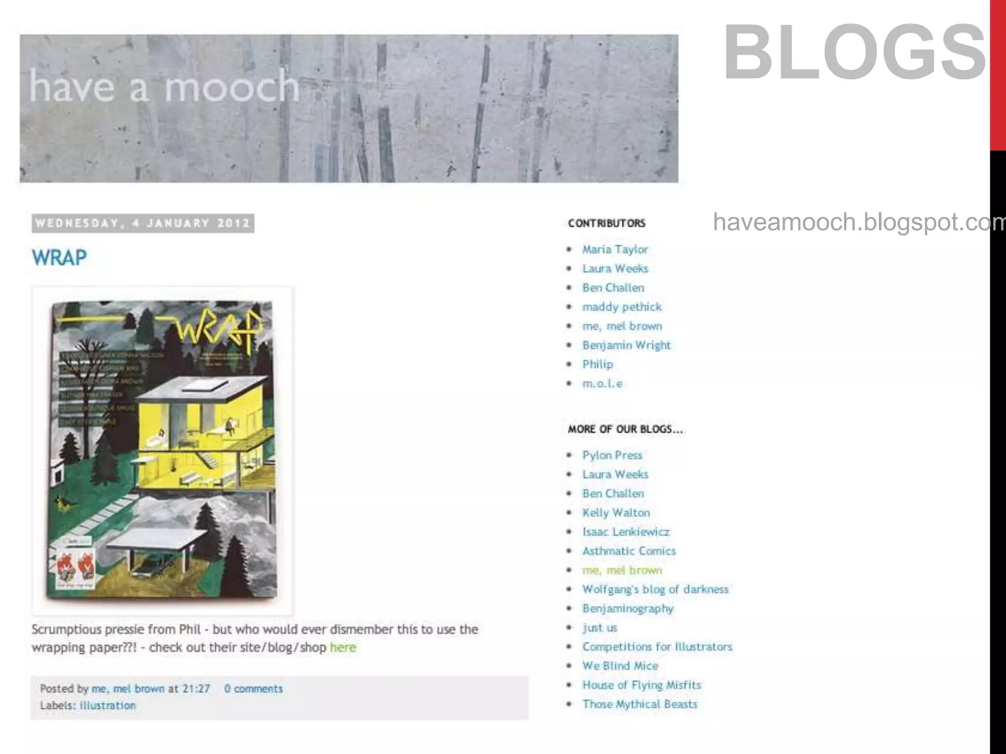 haveamooch.blogspot.com
BLOGS
 