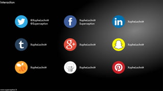 @XopheLachnitt
@Superception
XopheLachnitt
Superception
XopheLachnitt
XopheLachnitt XopheLachnittXopheLachnitt
XopheLachnitt XopheLachnitt XopheLachnitt
www.superception.fr
Interaction
 