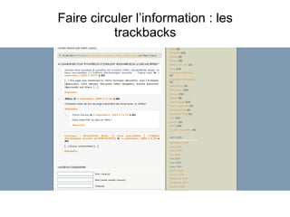 Faire circuler l’information : les trackbacks 