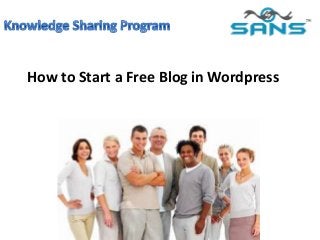 How to Start a Free Blog in Wordpress
 