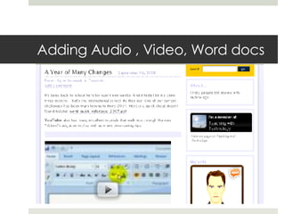 Adding Audio , Video, Word docs 