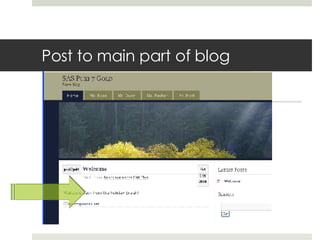 Post to main part of blog 