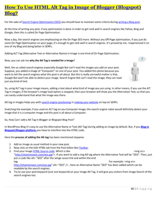 Blogging Tactical Guide