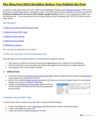 Blogging Tactical Guide