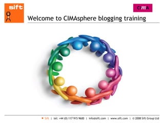 Welcome to CIMAsphere blogging training  