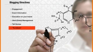 © 2013 COPYRIGHT • JUSTICEMITCHELL.COM • ALL RIGHTS RESERVED
• Engagement
• Event Information
• Education on your brand
• Alert (Crisis) Management
• Tell Stories
• “To Inform”
Blogging Directives
© 2013 COPYRIGHT • JUSTICEMITCHELL.COM • ALL RIGHTS RESERVED
 