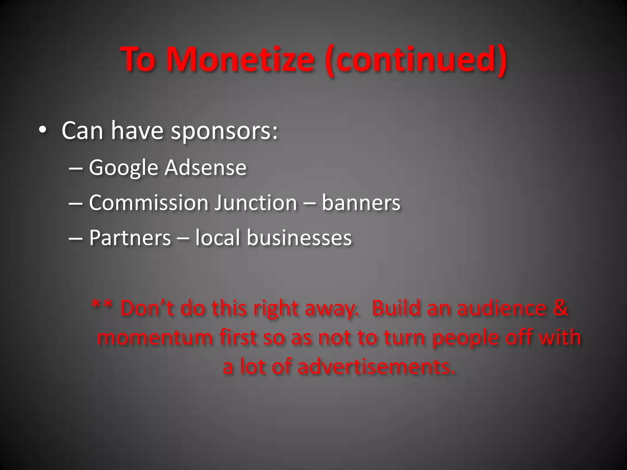 3. Build Your BrandYour brand is build through the relationship you create with others.Use YOU in your blogCreate contextWhat do you stand for/against?What are your rituals?What’s your kryptonite?