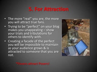 1. Create AuthorityAuthority – people recognize your interests, aptitudes and skillsyou do not have to be the ultimate “guru” from the very beginning.  Get your voice out there and let your audience watch you grow.Don’t get hung up on the term “expert”. The reality is that if you know more than the person who wants your help – you are the “expert”.Use that & recognize that as in all of nature, you should continue to grow & evolve.*If you’re green, you’re growing & if you’re ripe, you’re rotting!