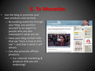 2. Build an AudienceBe the leader and guide others are seekingnot just a source of “news”People may not always agree with your opinion – but this can either drive them away or draw them closer.(i.e. Howard Stern in Private Parts)Rush LimbaughJim Cramer