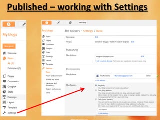 Published – working with Settings
 
