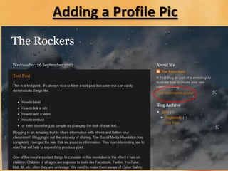 Adding a Profile Pic
 