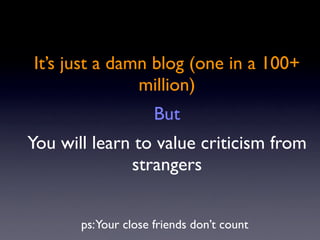 Blogging Workshop Saarang