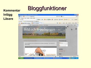 Kommentar Inlägg Läsare Bloggfunktioner 