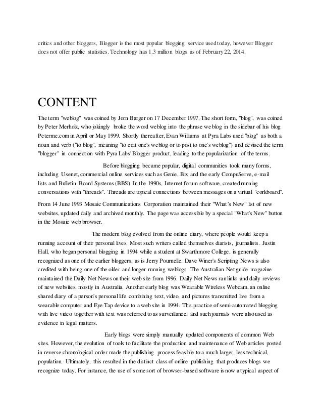 online assignment Blog