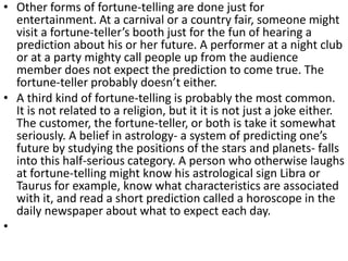 Blog grade11 for- reading -telling fortunes | PPTX