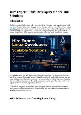 Hire Expert Linux Developers for Scalable and Secure Business Solutions ...