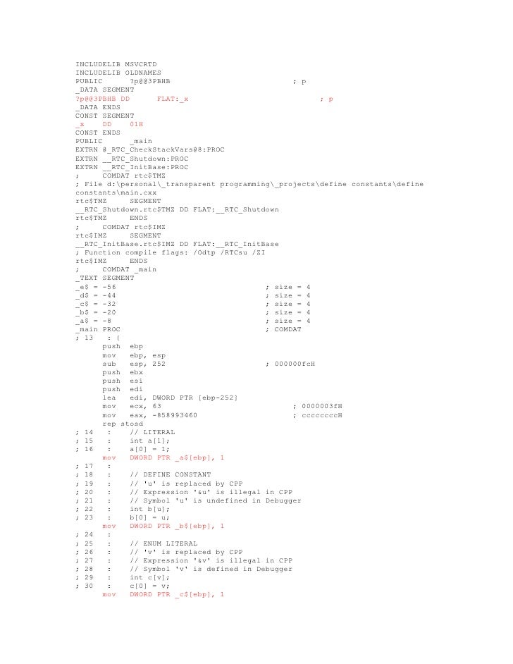 How To Define An Integer Constant In C
