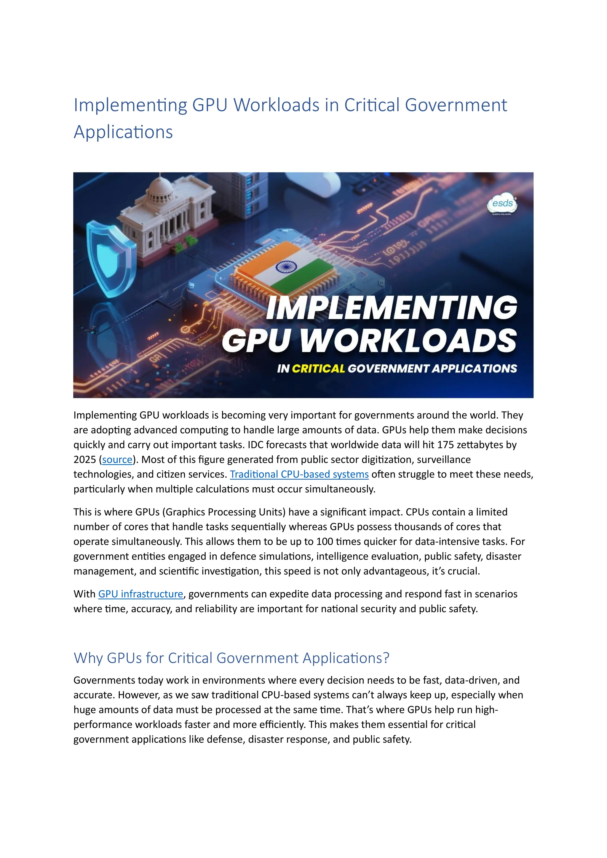 Implementing GPU Workloads in Critical Government Applications | PDF