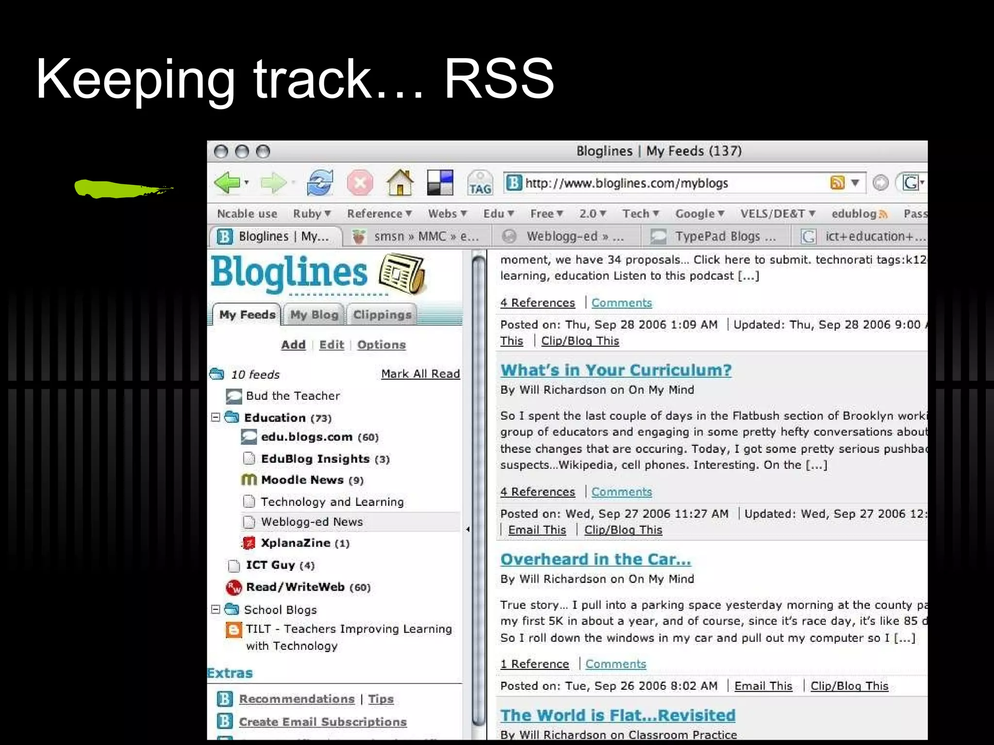 Keeping track… RSS 