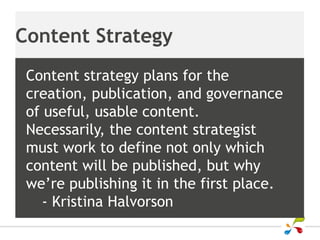 A Blog is not a Content Strategy Slide 15