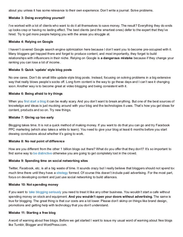 11 Mistakes To Avoid When Building Your Blog - 4 about
