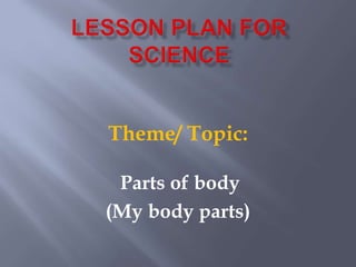 Theme/ Topic:
Parts of body
(My body parts)
 